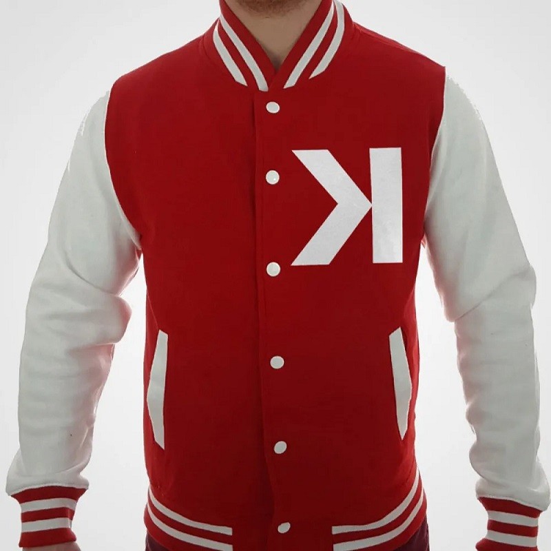 Men's Kavinsky Electro Varsity Red and White Jacket