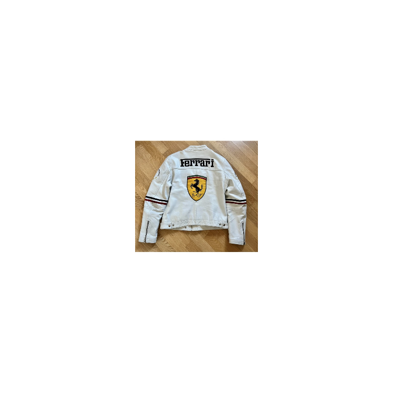 Ferrari White Leather Jacket