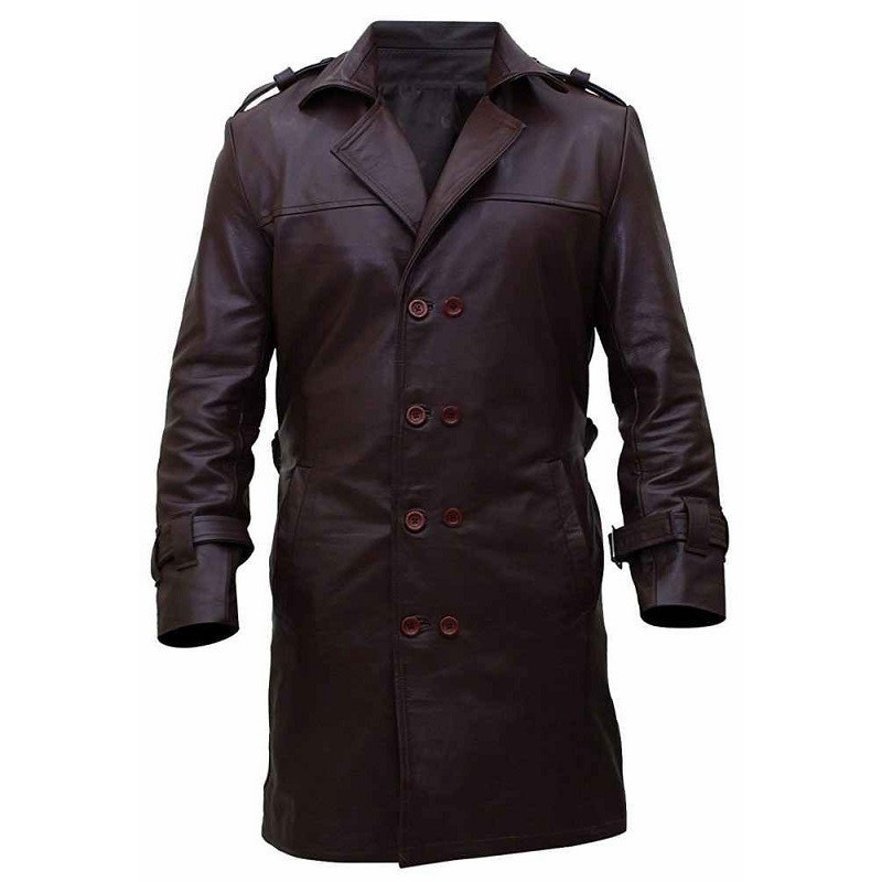 Rorschach Watchmen Leather Costume Maroon Trench Coat