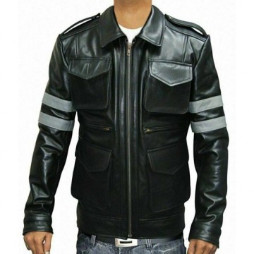 Resident Evil 6 Leon Leather Jacket Cosplay Costume Coat