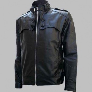 New Men's Soft Biker Black Crop Leather Jacket