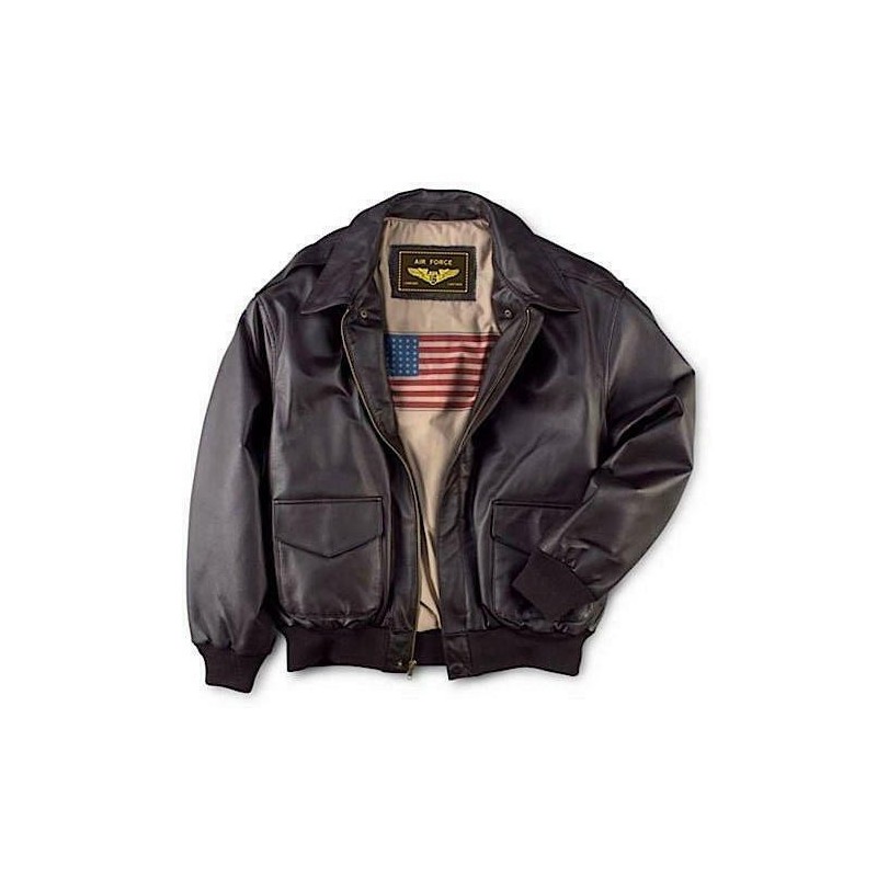 Mens Wwii Us Air Force A2 Leather Flight Bomber Jacket 